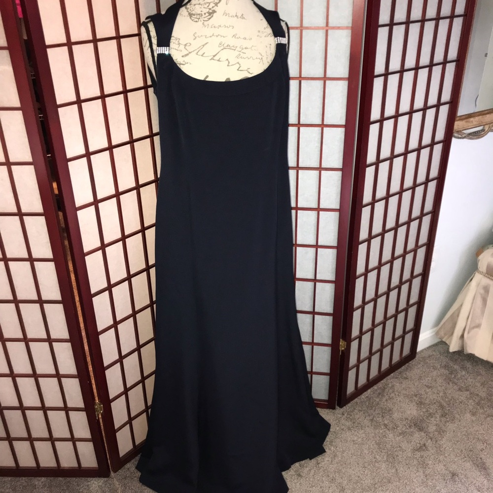 Blue Escada Couture Gown w/crystal accents